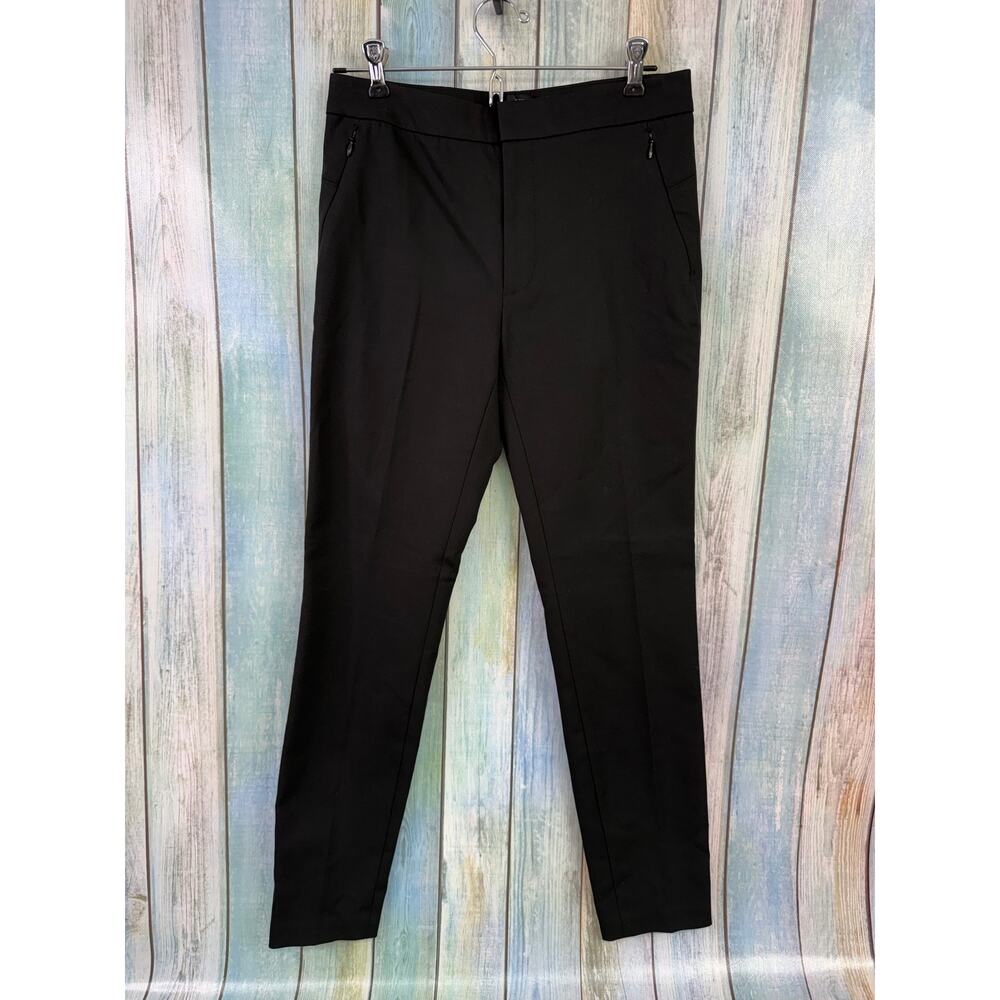 Club Monaco Black Pants Size 2 Zipper Pockets Skinny Slacks Dress Pants